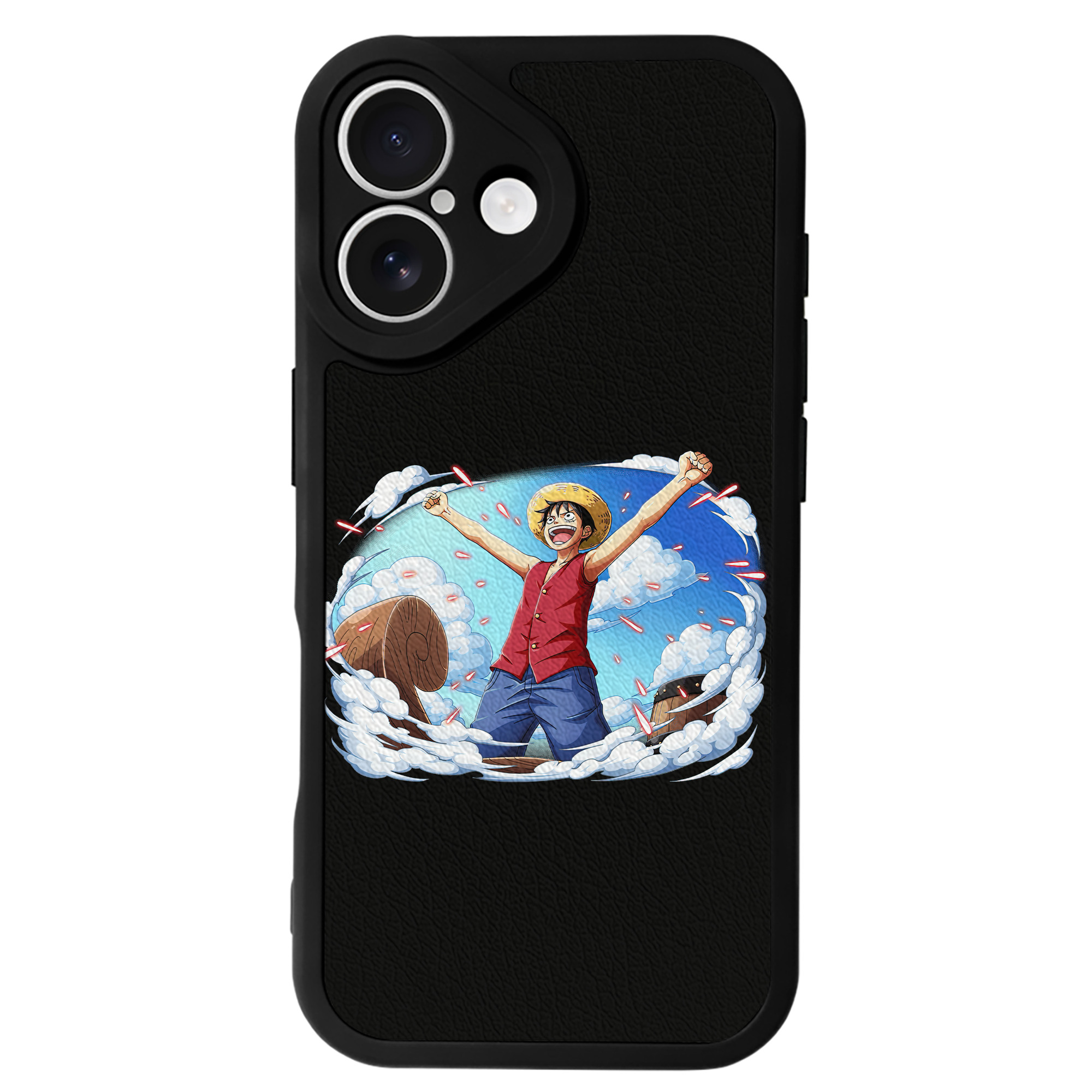 （画像用） ワンピース モンキー・D・ルフィ ONE PIECE Monkey D. Luffy 【iPhone 16シリーズ対応】シリコンスマホケース（レザー調） 材質：シリコン